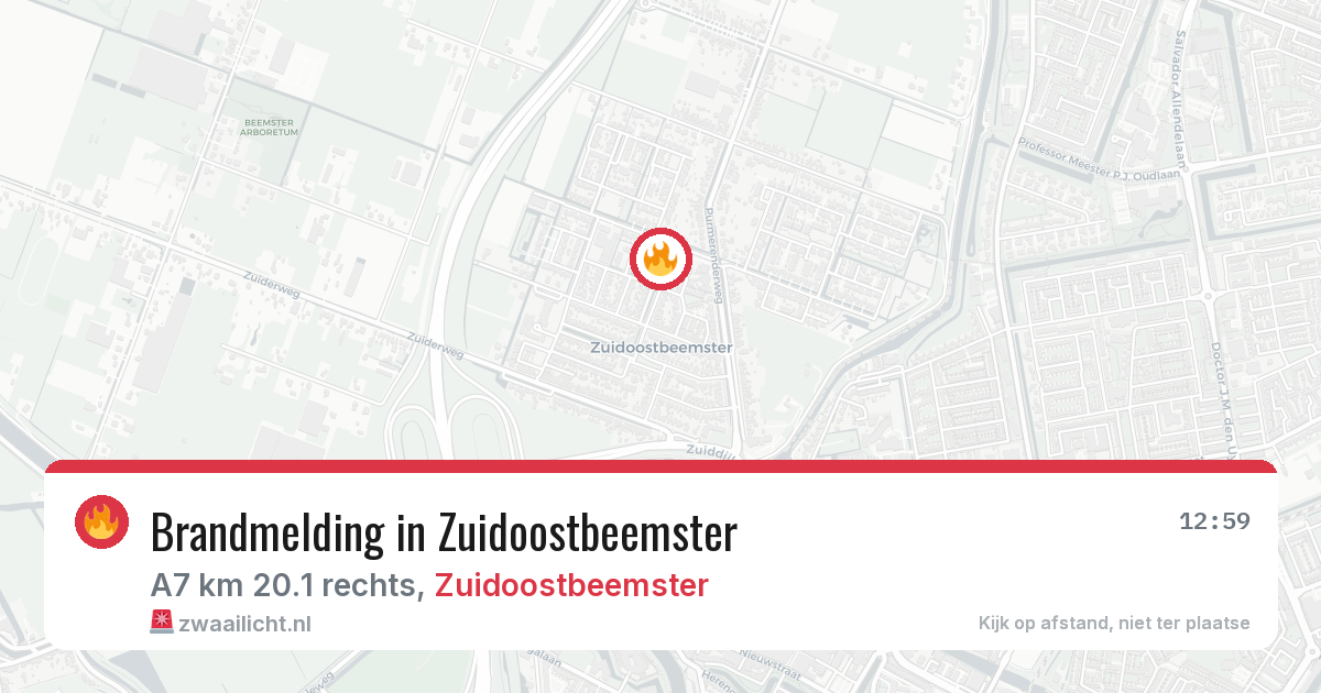 Brandmelding in Zuidoostbeemster — 11 jun 2026