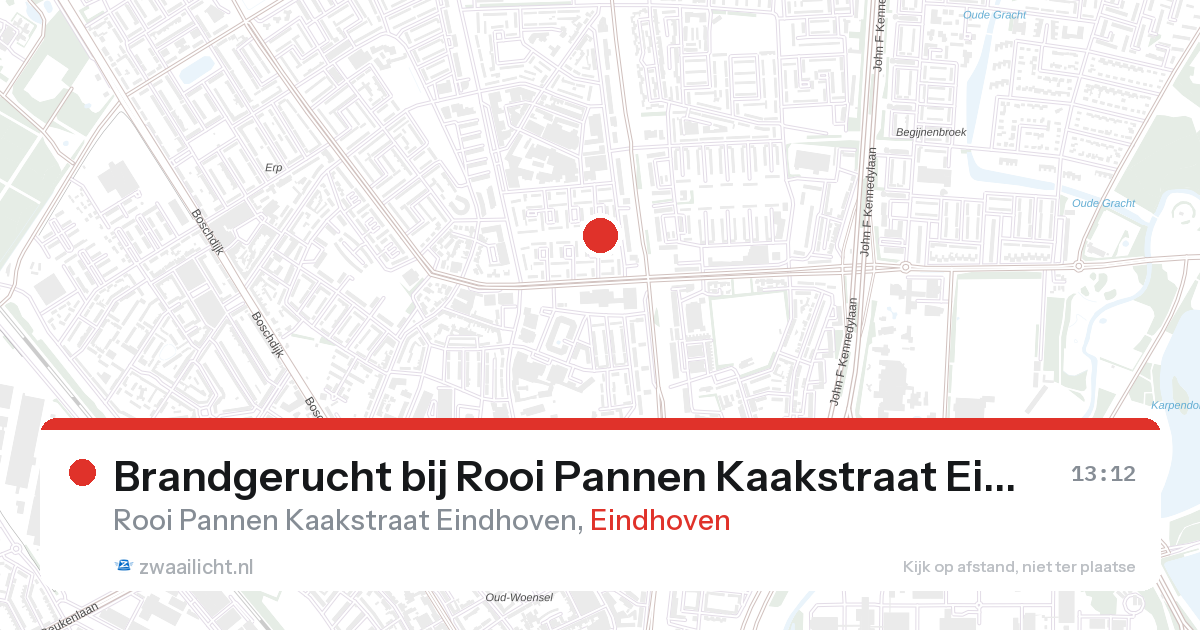 Brandgerucht bij Rooi Pannen Kaakstraat Eindhoven in Eindhoven — 28 aug 2026