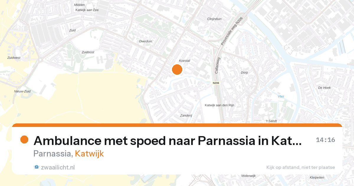 Ambulance met spoed naar Parnassia in Katwijk — 17 jun 2026