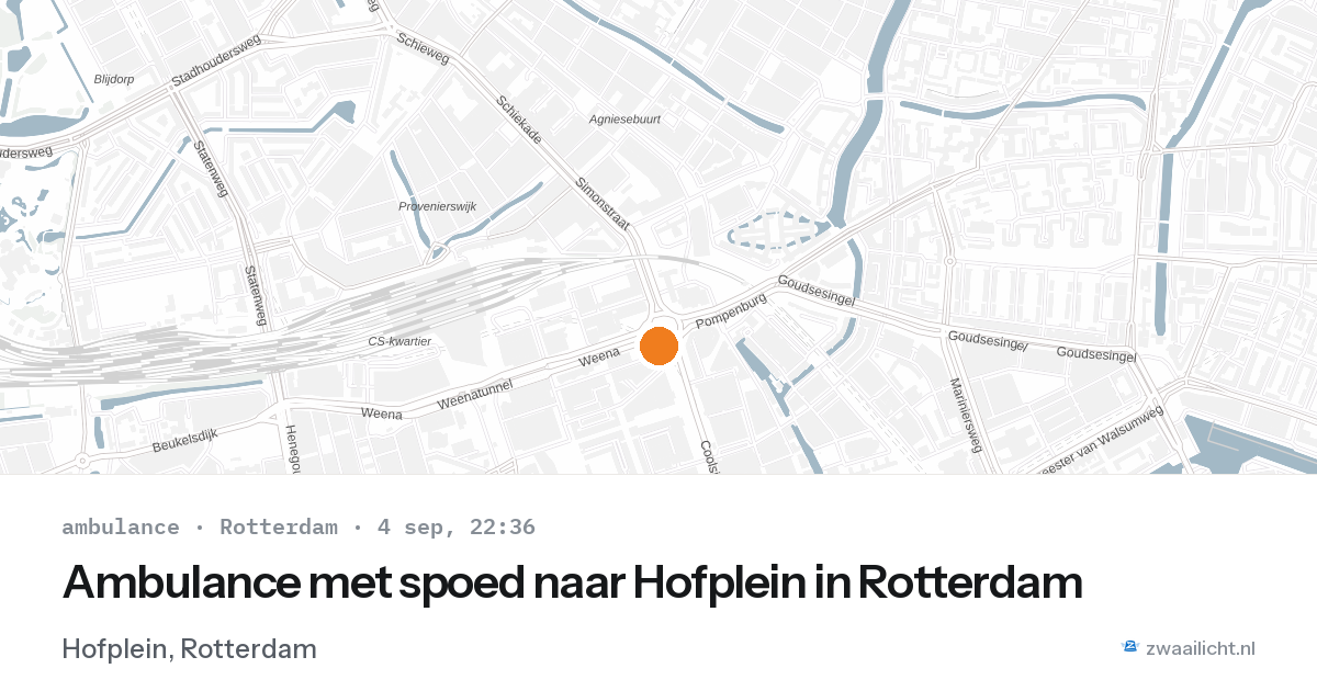 Ambulance met spoed naar Hofplein in Rotterdam — 4 sep 2026