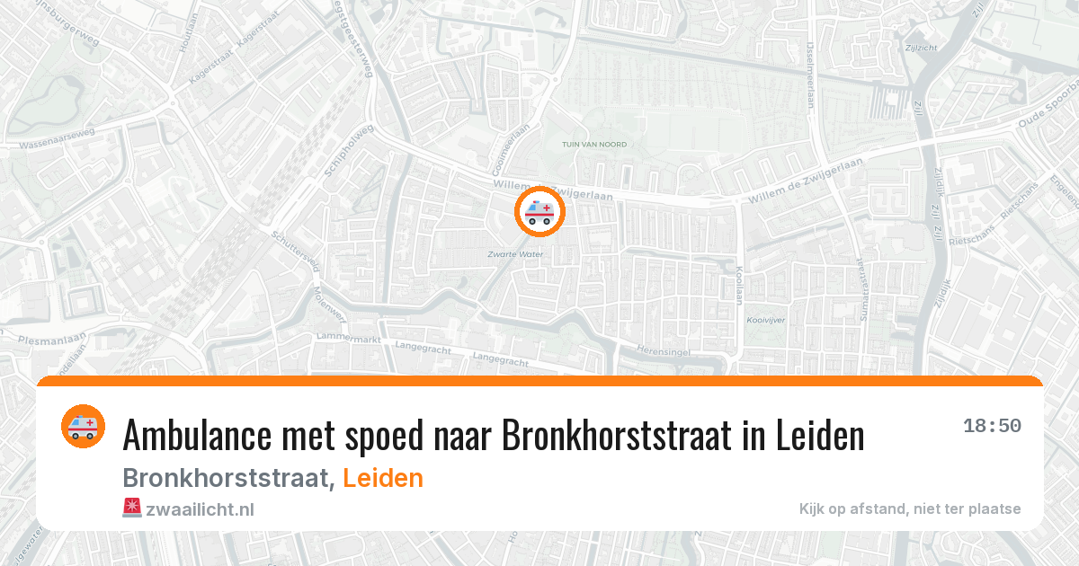 Ambulance met spoed naar Bronkhorststraat in Leiden — 24 mrt 2026
