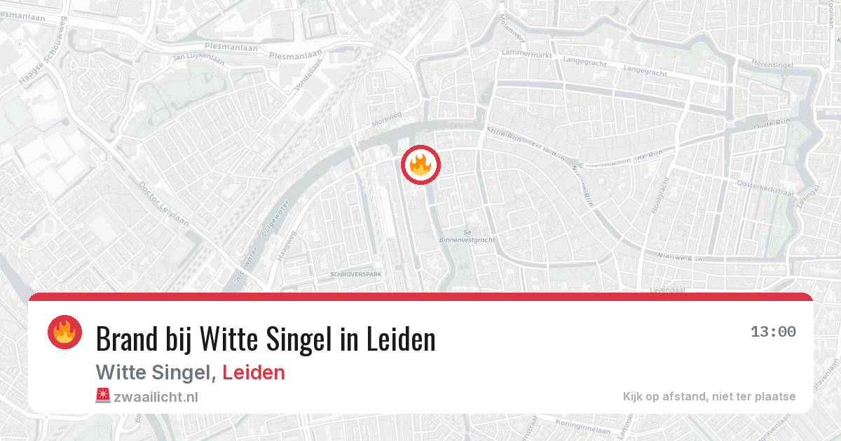 Brand bij Witte Singel in Leiden — 2 jun 2026