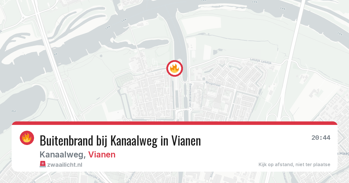 Buitenbrand bij Kanaalweg in Vianen — 13 jun 2026