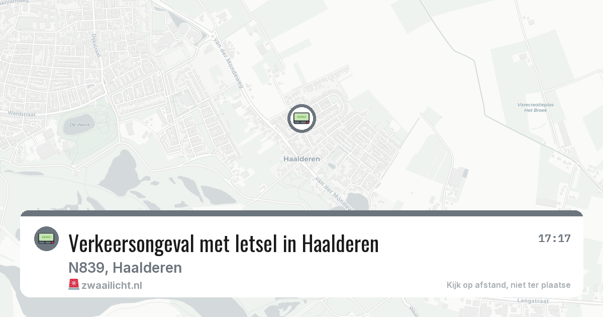 Verkeersongeval met letsel in Haalderen — 17 apr 2026