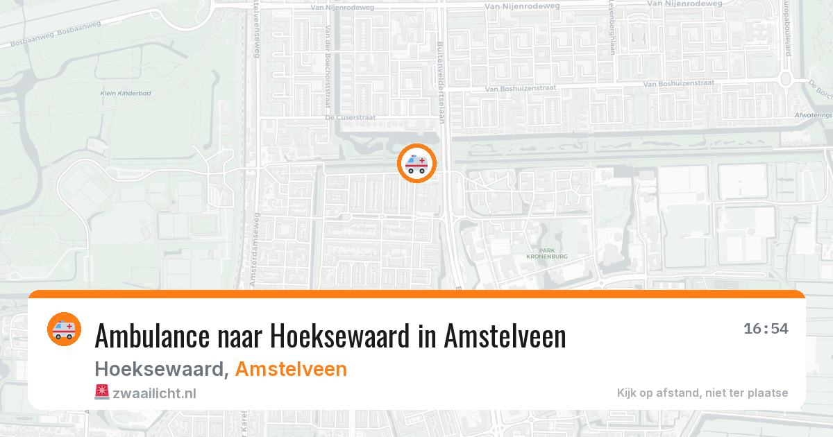 Ambulance naar Hoeksewaard in Amstelveen — 20 mrt 2026