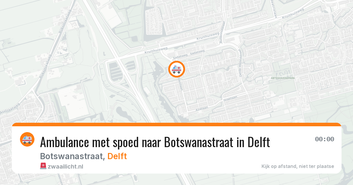 Ambulance met spoed naar Botswanastraat in Delft — 18 jan 2026