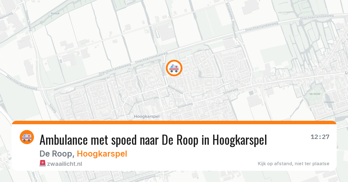 Ambulance met spoed naar De Roop in Hoogkarspel — 9 feb 2026