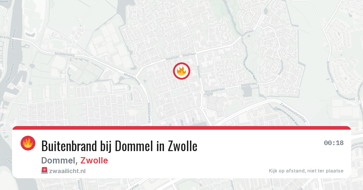 Buitenbrand bij Dommel in Zwolle — 1 aug 2026