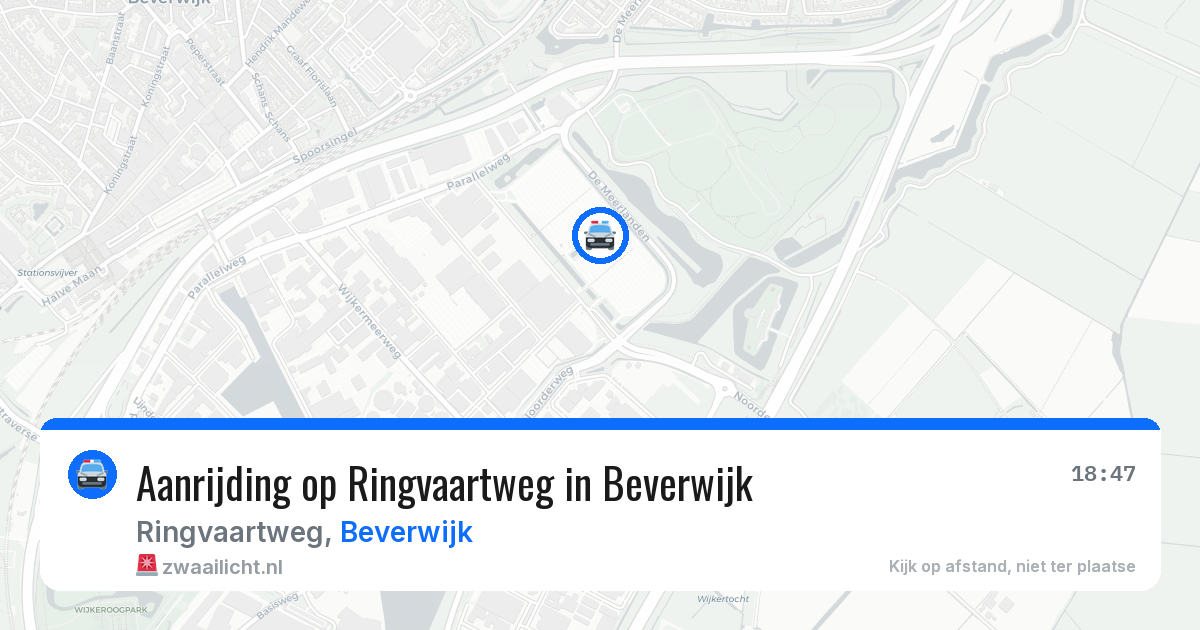Aanrijding op Ringvaartweg in Beverwijk — 9 aug 2026