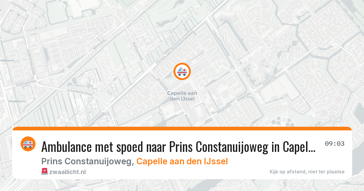 Ambulance met spoed naar Prins Constanuijoweg in Capelle aan den IJssel — 25 jun 2026