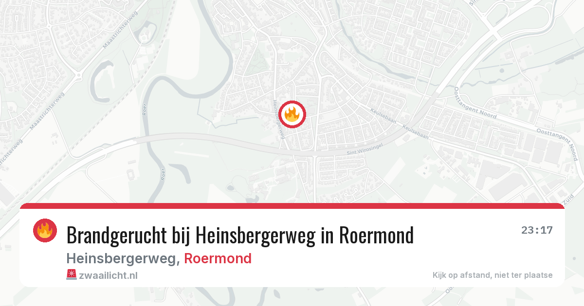 Brandgerucht bij Heinsbergerweg in Roermond — 17 jul 2026