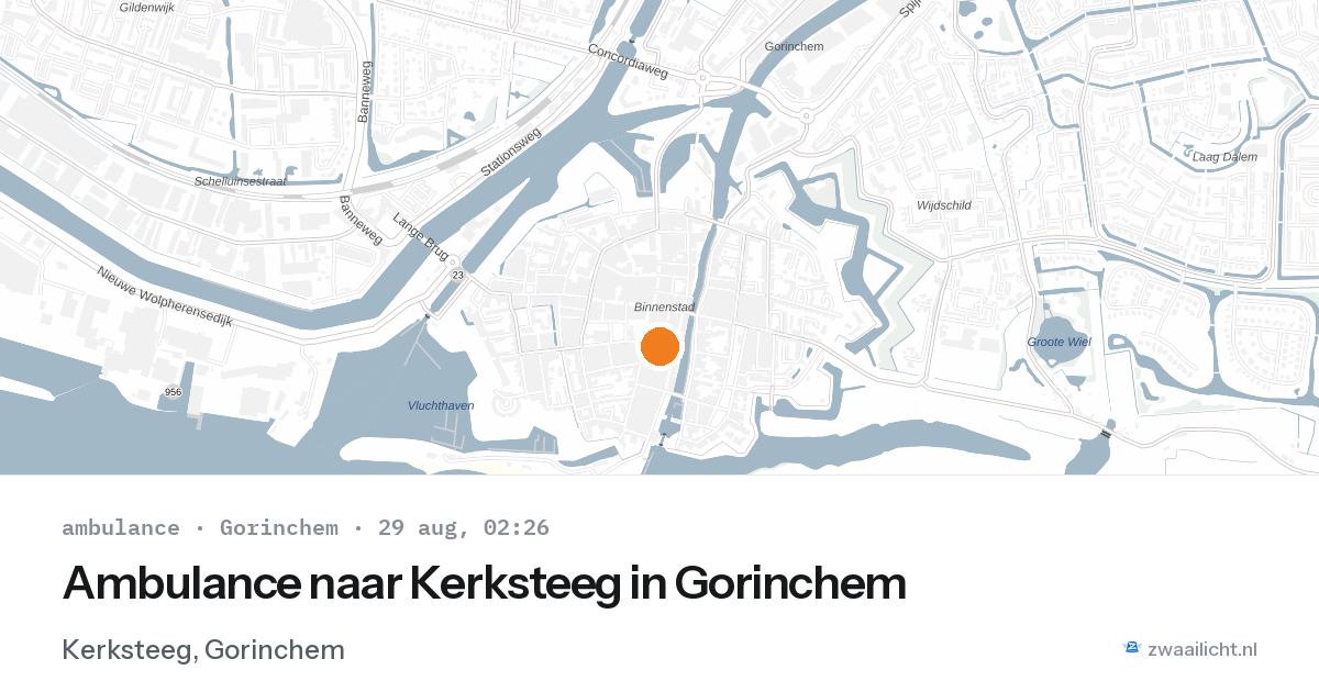 Ambulance naar Kerksteeg in Gorinchem — 29 aug 2026