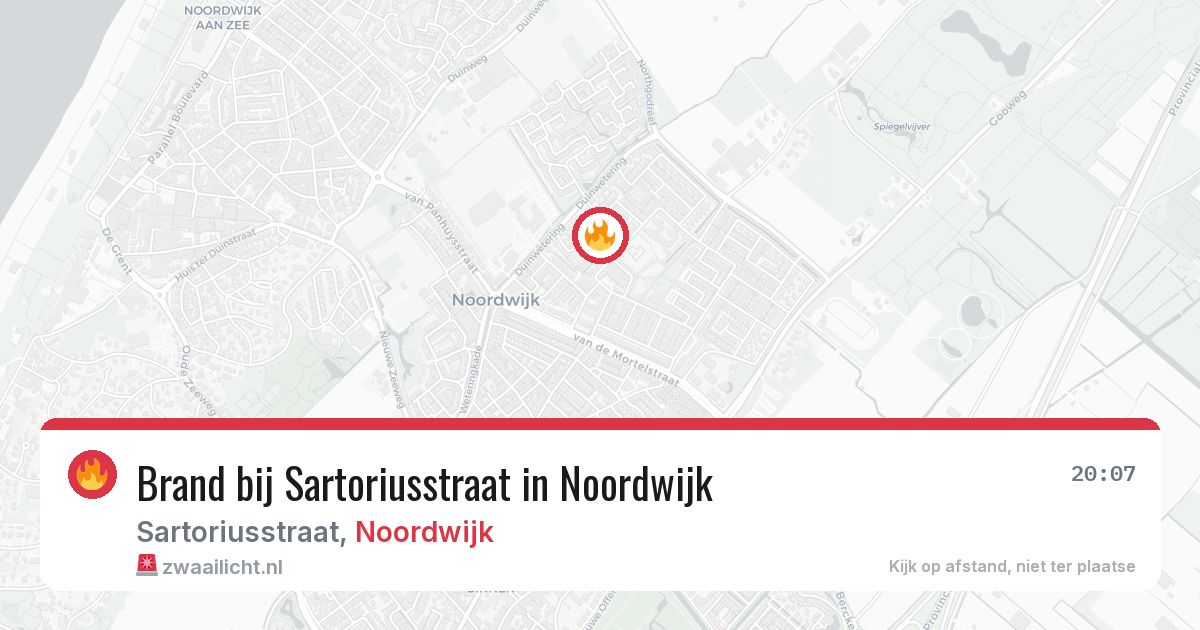 Brand bij Sartoriusstraat in Noordwijk — 13 mei 2026