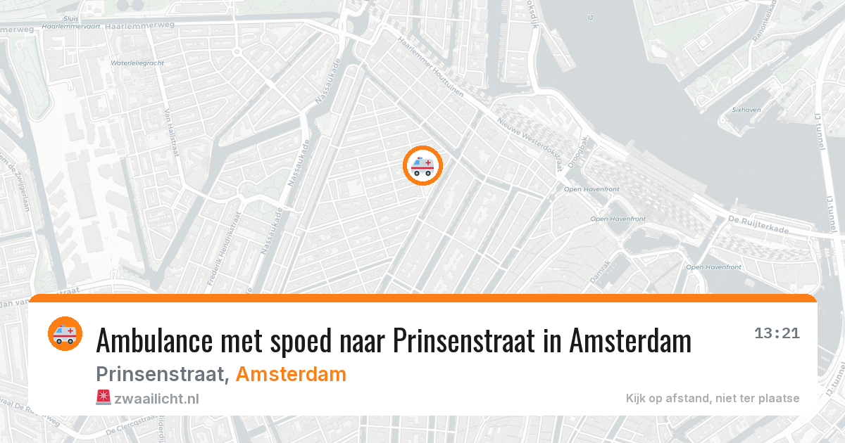Ambulance met spoed naar Prinsenstraat in Amsterdam — 23 mei 2026