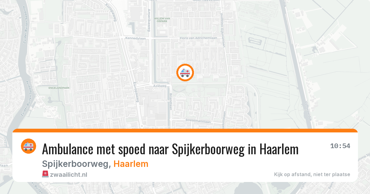Ambulance met spoed naar Spijkerboorweg in Haarlem — 22 jun 2026