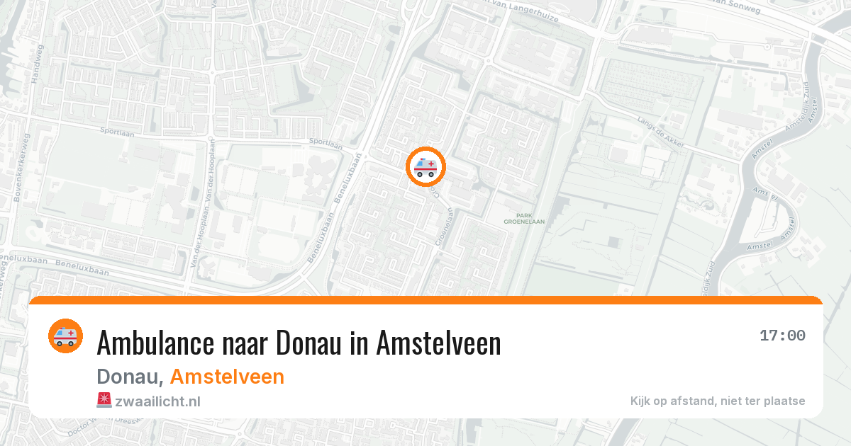 Ambulance naar Donau in Amstelveen — 7 aug 2026