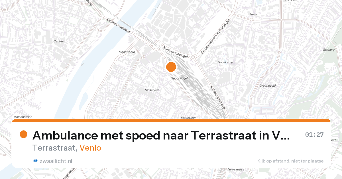 Ambulance met spoed naar Terrastraat in Venlo — 10 aug 2026