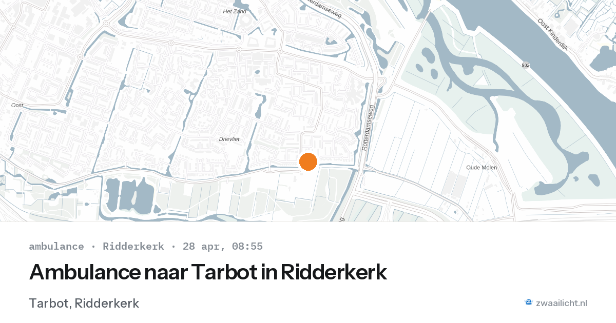 Ambulance naar Tarbot in Ridderkerk — 28 apr 2026