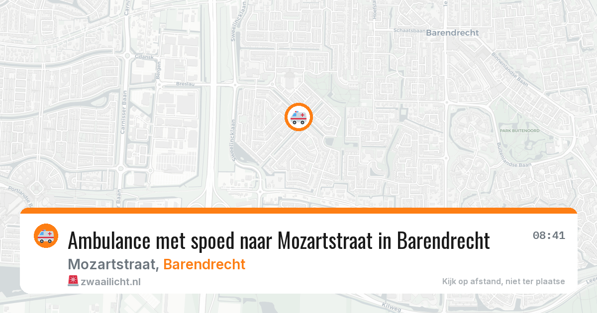 Ambulance met spoed naar Mozartstraat in Barendrecht — 5 jul 2026