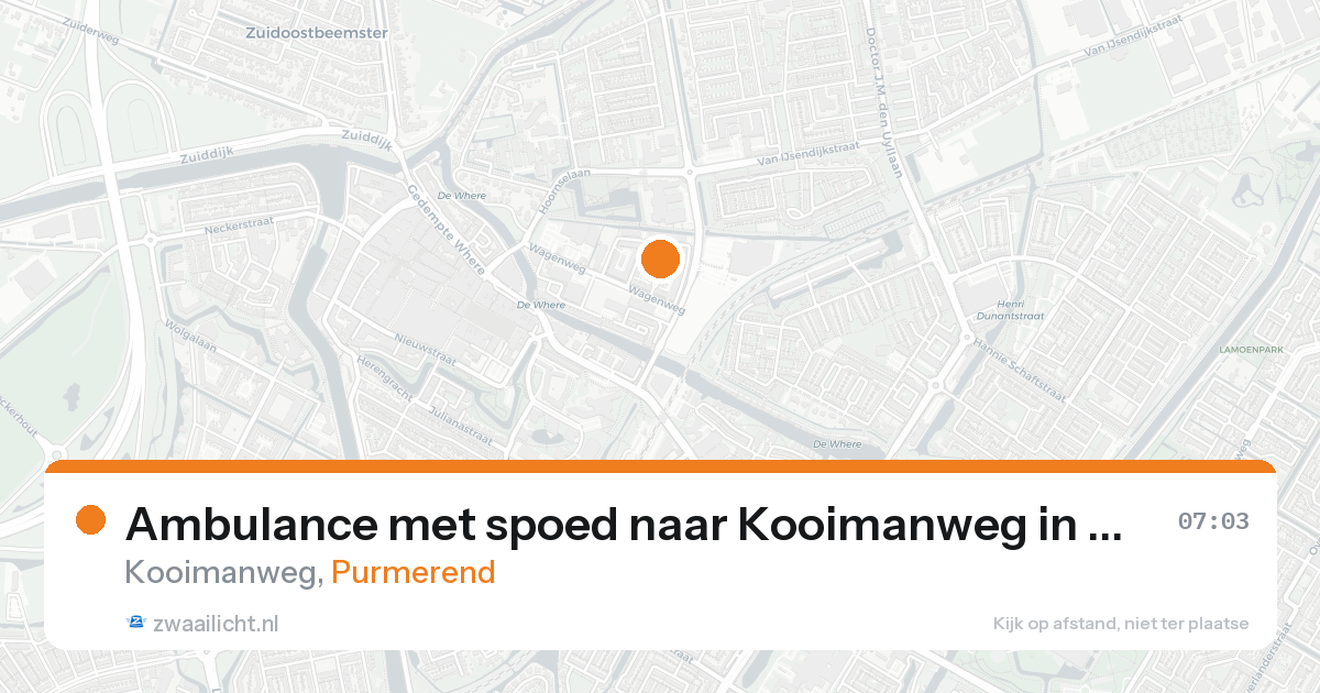 Ambulance met spoed naar Kooimanweg in Purmerend — 1 jun 2026