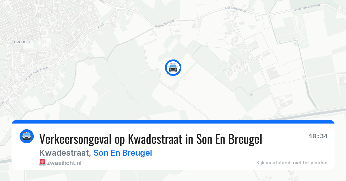 Verkeersongeval op Kwadestraat in Son En Breugel — 14 aug 2026