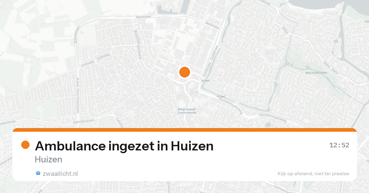 Ambulance ingezet in Huizen — 15 aug 2026