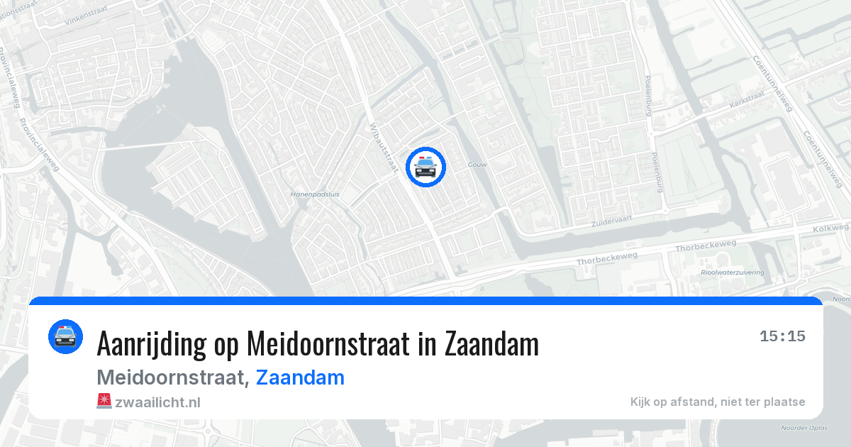 Aanrijding op Meidoornstraat in Zaandam — 10 aug 2026