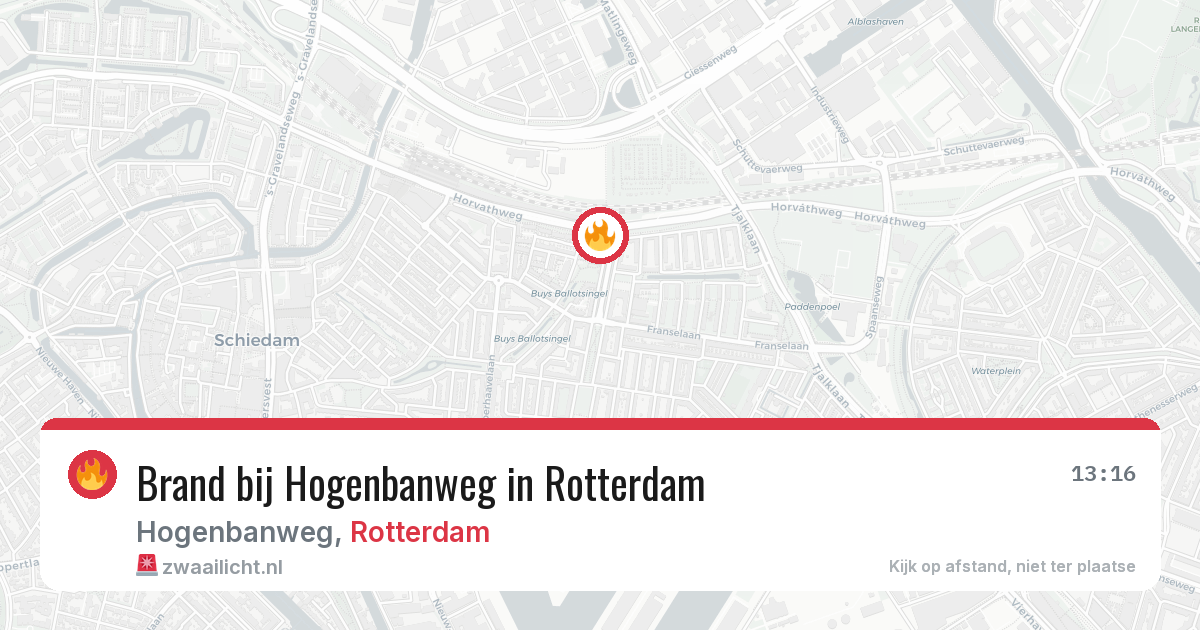 Brand bij Hogenbanweg in Rotterdam — 25 mei 2026