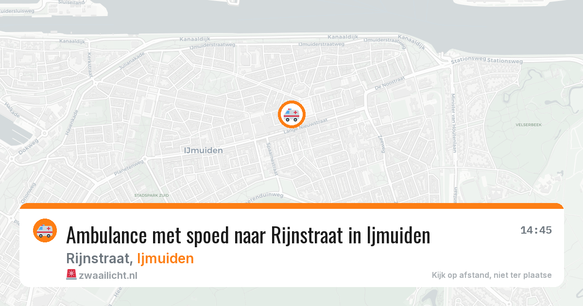 Ambulance met spoed naar Rijnstraat in Ijmuiden — 15 jun 2026