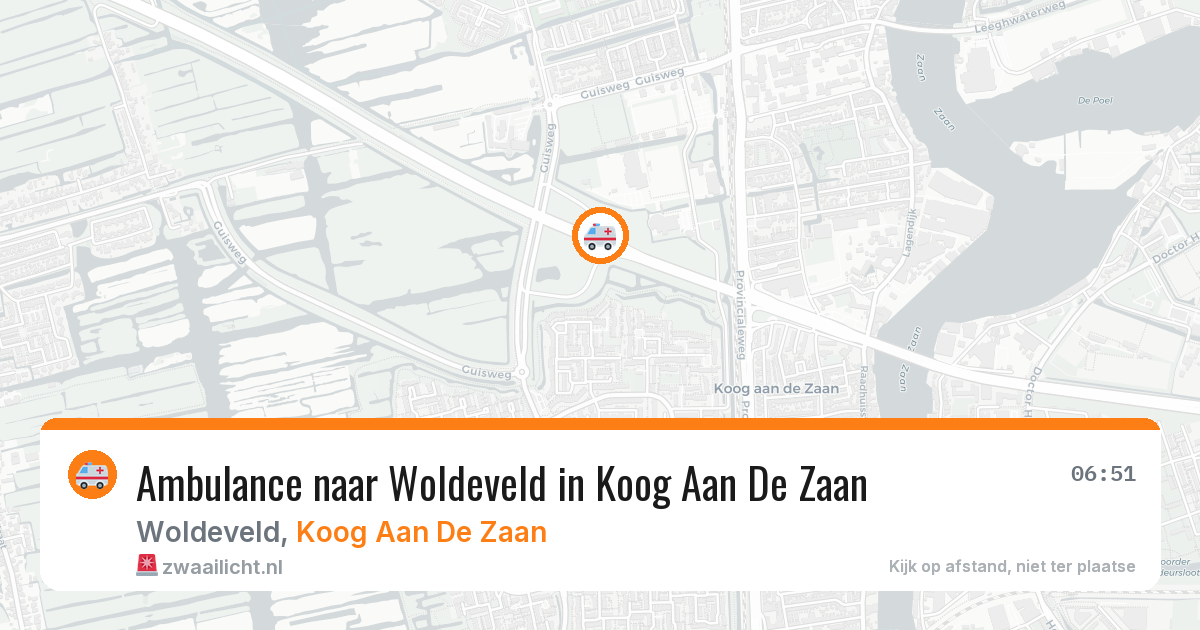 Ambulance naar Woldeveld in Koog Aan De Zaan — 26 jul 2026