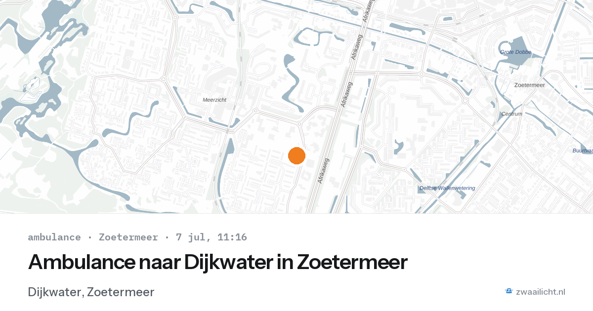 Ambulance naar Dijkwater in Zoetermeer — 7 jul 2026