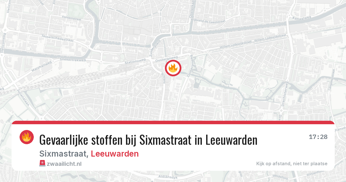 Gevaarlijke stoffen bij Sixmastraat in Leeuwarden — 29 jun 2026