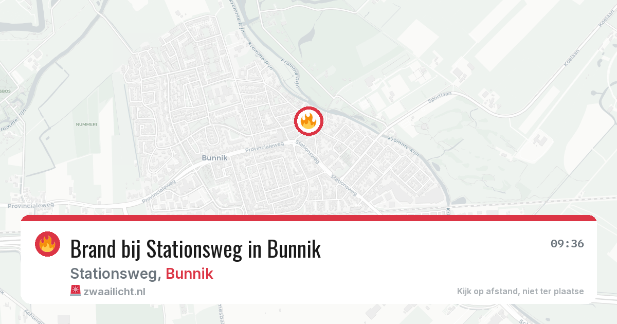 Brand bij Stationsweg in Bunnik — 20 jun 2026