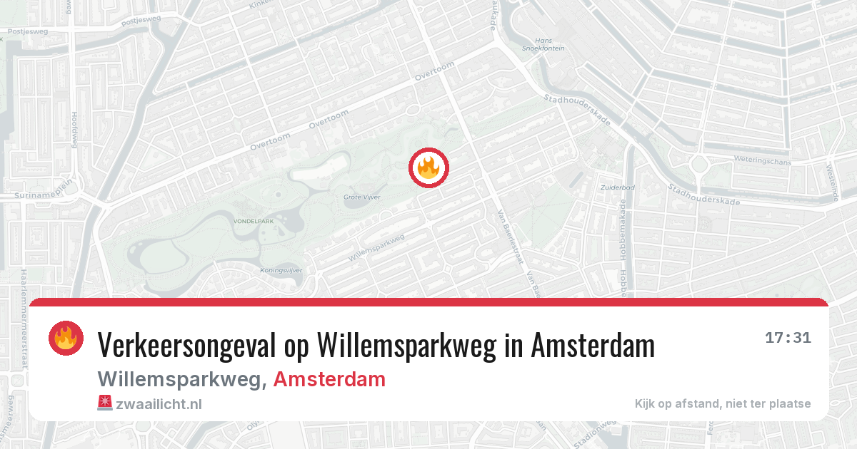 Verkeersongeval op Willemsparkweg in Amsterdam — 9 jun 2026