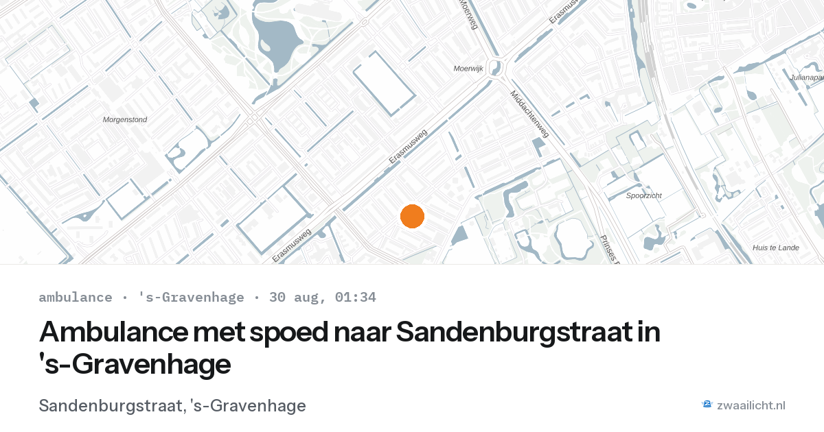 Ambulance met spoed naar Sandenburgstraat in 's-Gravenhage — 29 aug 2026
