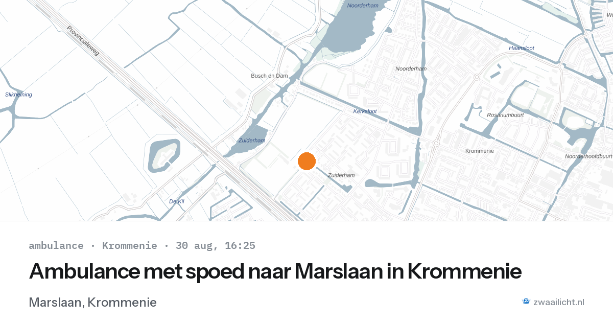 Ambulance met spoed naar Marslaan in Krommenie — 30 aug 2026