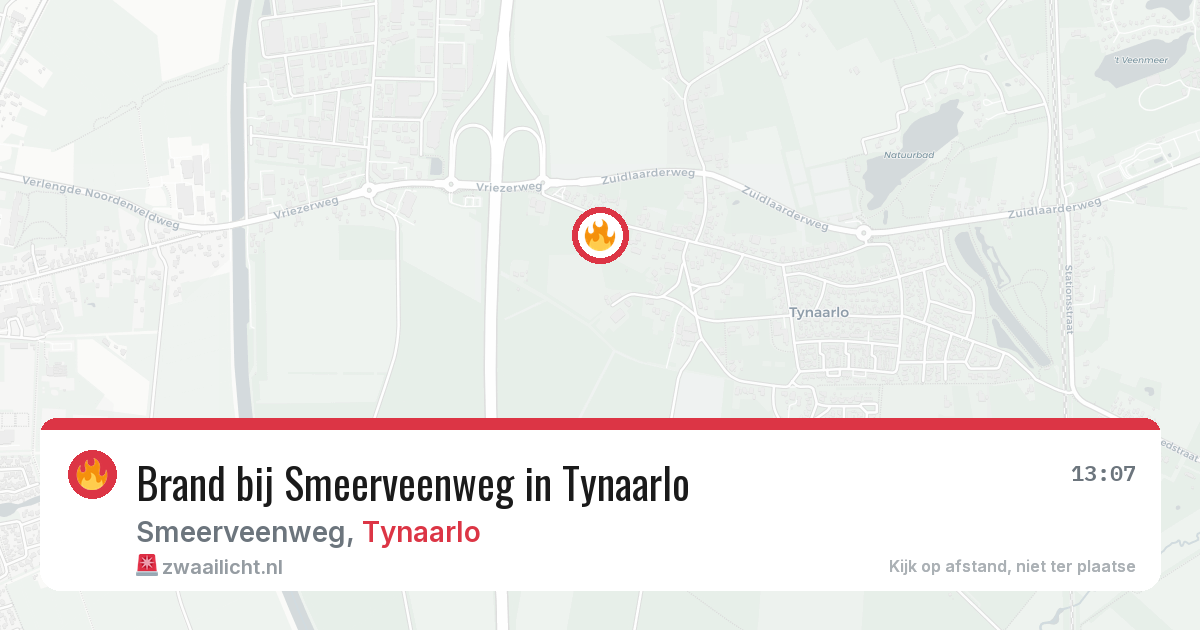 Brand bij Smeerveenweg in Tynaarlo — 1 aug 2026