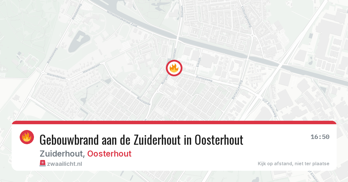 Gebouwbrand aan de Zuiderhout in Oosterhout — 11 jun 2026