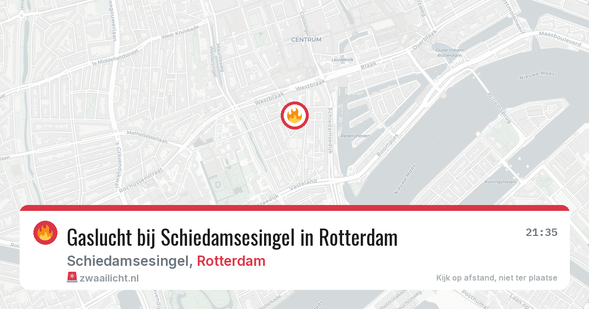 Gaslucht bij Schiedamsesingel in Rotterdam — 5 apr 2026