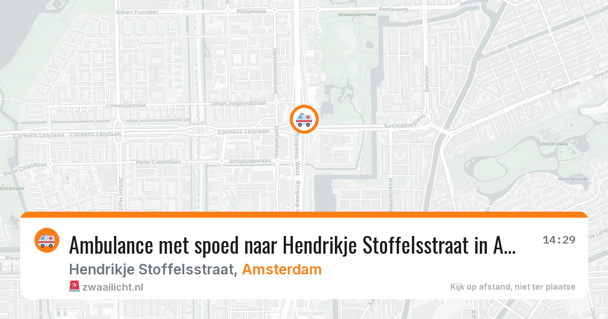 Ambulance met spoed naar Hendrikje Stoffelsstraat in Amsterdam — 11 aug 2026