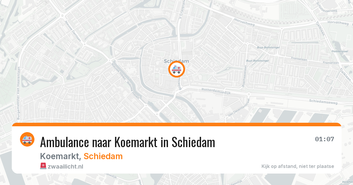 Ambulance naar Koemarkt in Schiedam — 23 jun 2026