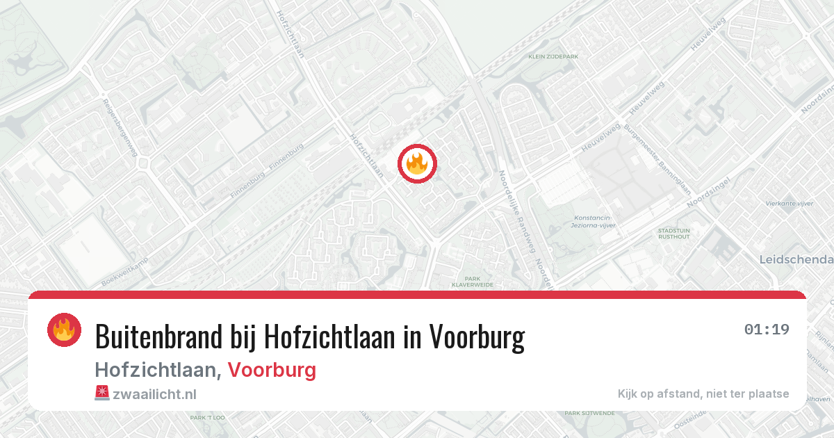 Buitenbrand bij Hofzichtlaan in Voorburg — 27 jul 2026