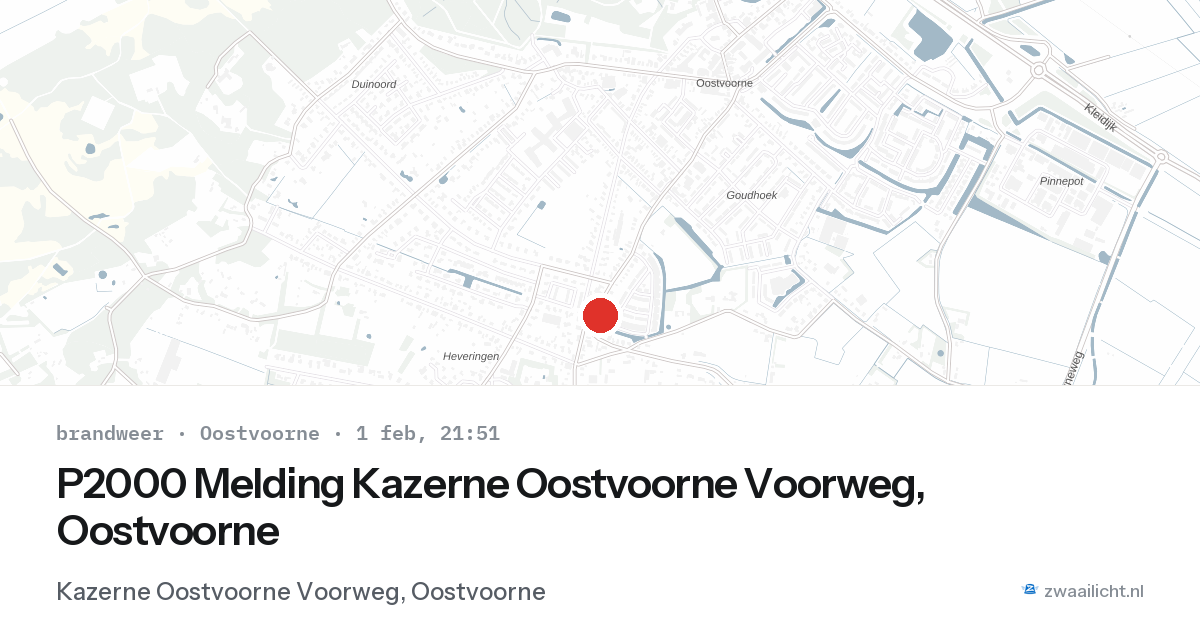 P2000 Melding Kazerne Oostvoorne Voorweg, Oostvoorne — 1 feb 2026