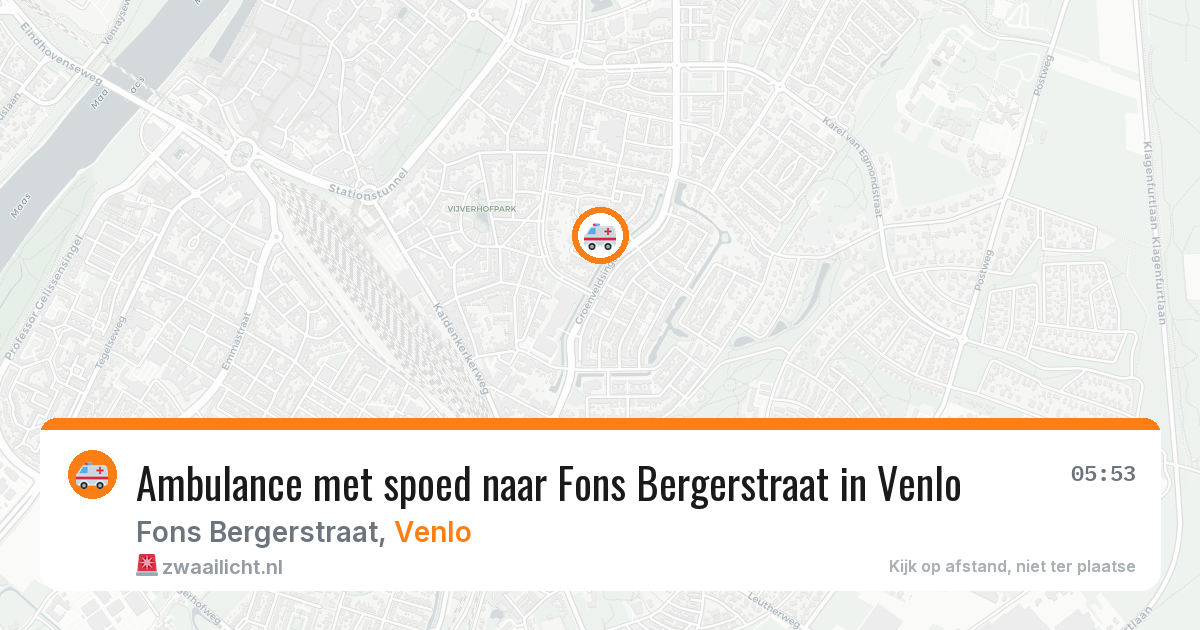 Ambulance met spoed naar Fons Bergerstraat in Venlo — 13 jul 2026