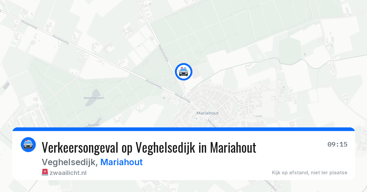 Verkeersongeval op Veghelsedijk in Mariahout — 7 mei 2026