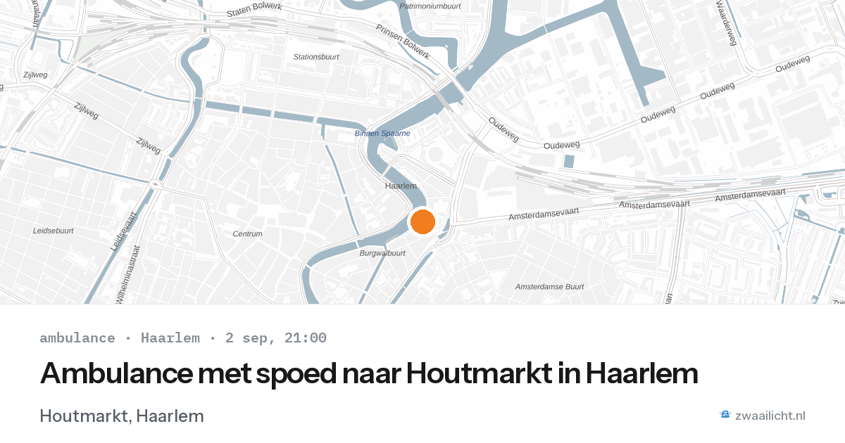 Ambulance met spoed naar Houtmarkt in Haarlem — 2 sep 2026