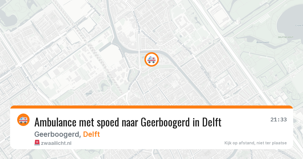 Ambulance met spoed naar Geerboogerd in Delft — 13 aug 2026
