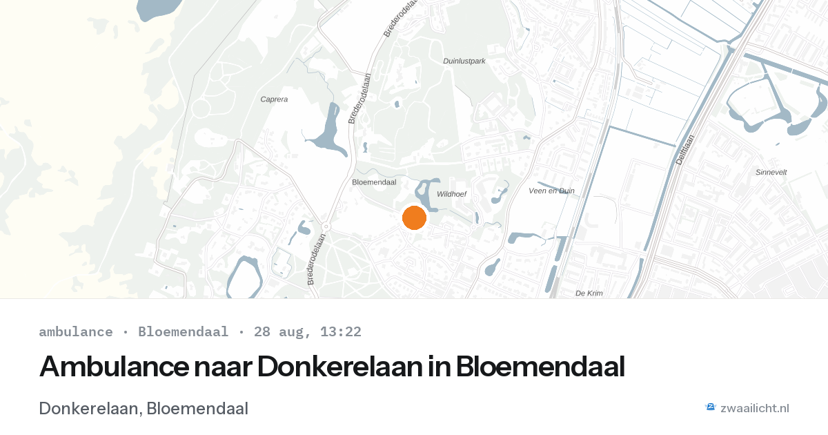 Ambulance naar Donkerelaan in Bloemendaal — 28 aug 2026