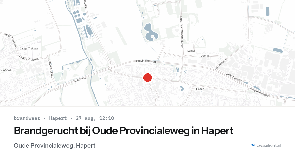 Brandgerucht bij Oude Provincialeweg in Hapert — 27 aug 2026