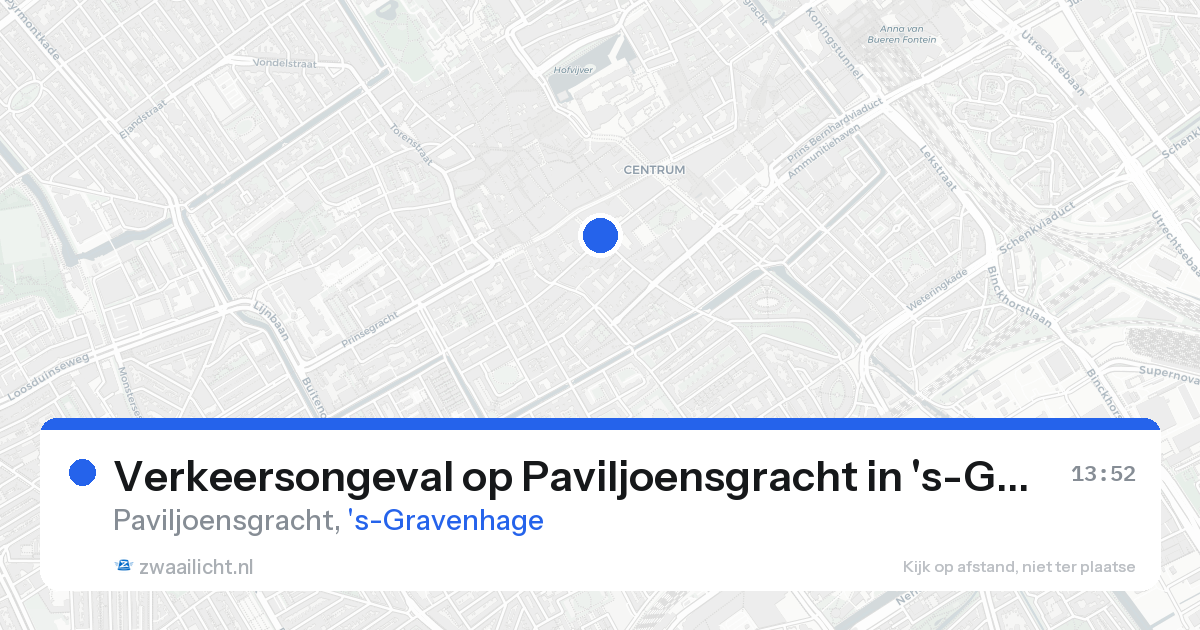 Verkeersongeval op Paviljoensgracht in 's-Gravenhage — 21 aug 2026